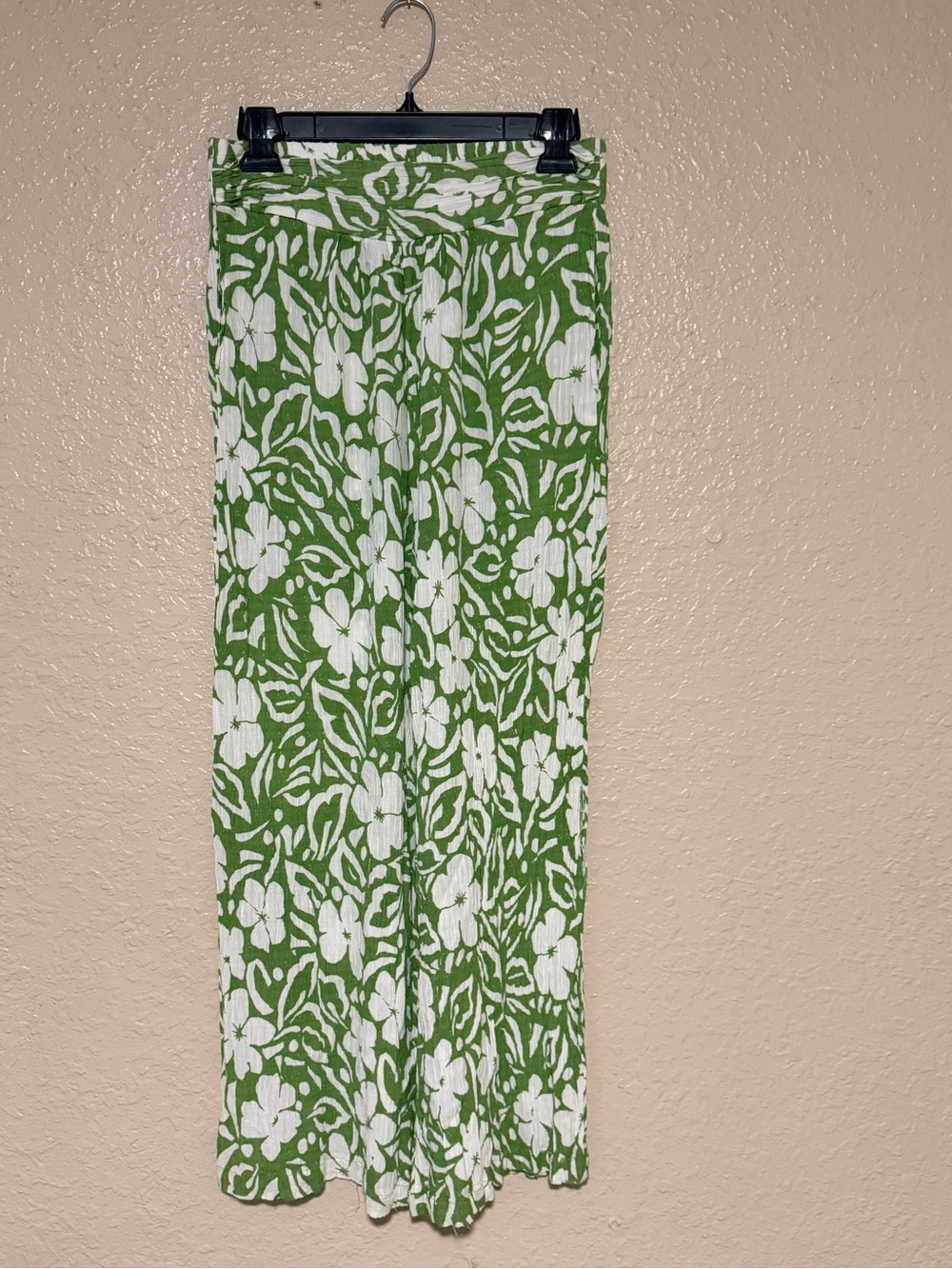 Rachel Zoe Green and White Floral Wide-Leg Pants